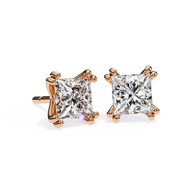 Double Prong Cushion Cut Lab Diamond Studs Earring