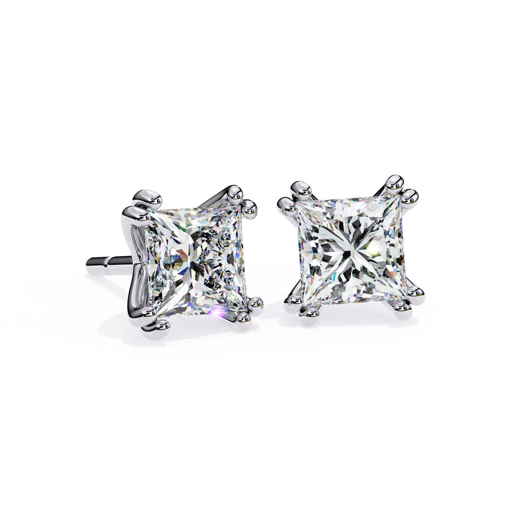 Double Prong Cushion Cut Moissanite Studs Earring