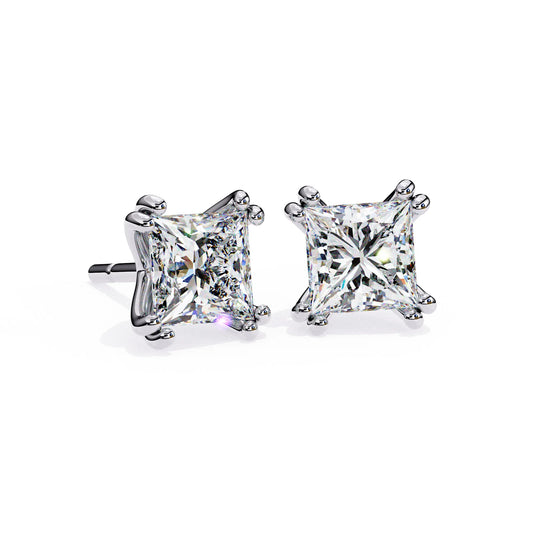 Double Prong Cushion Cut Lab Diamond Studs Earring