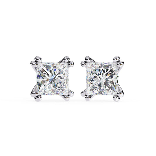 Double Prong Cushion Cut Lab Diamond Studs Earring
