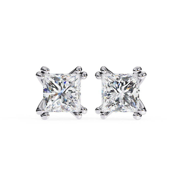 Double Prong Cushion Cut Moissanite Studs Earring