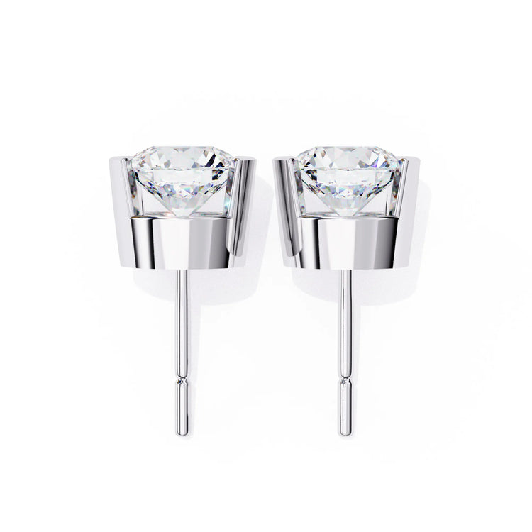 Half Bezel Glam Lab Diamond Studs