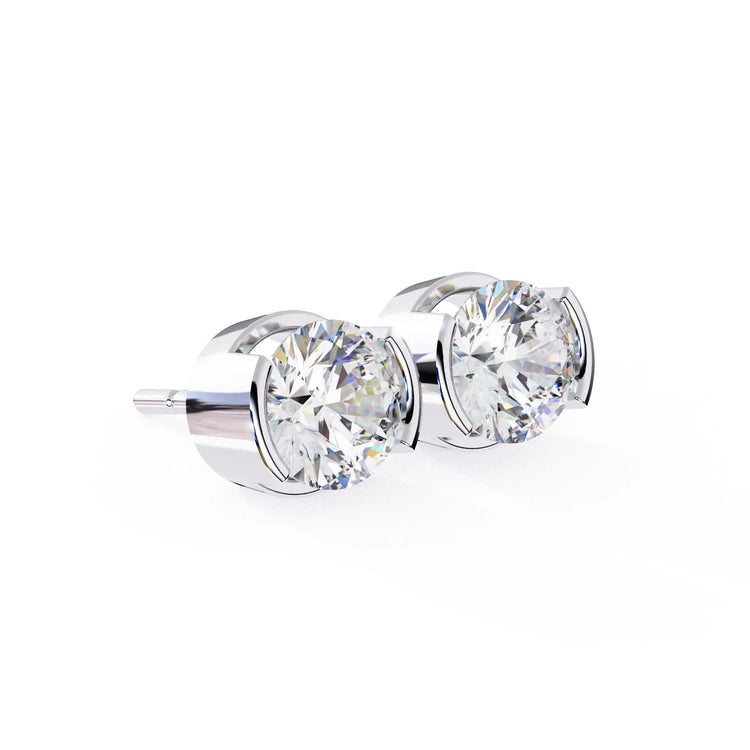 Half Bezel Glam Lab Diamond Studs