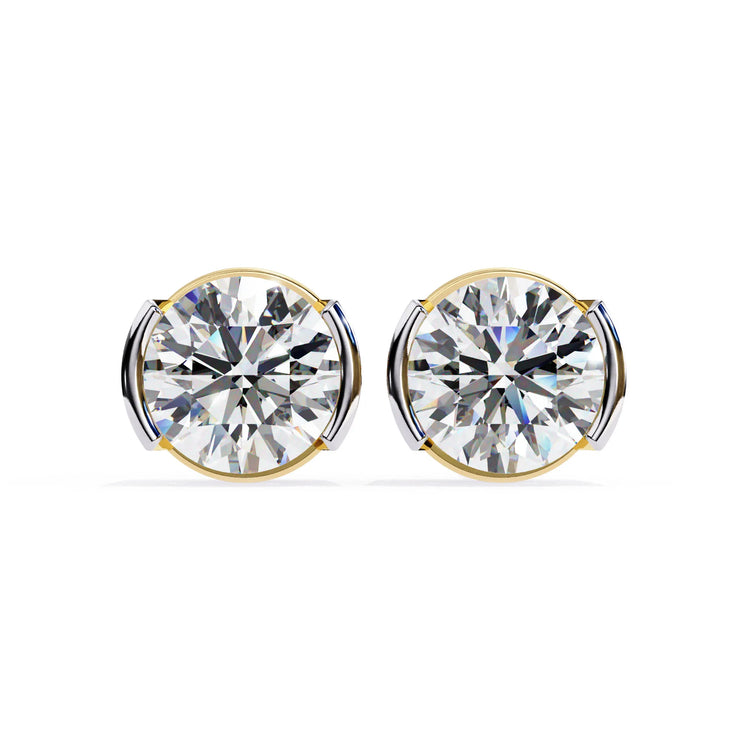 Half Bezel Glam Lab Diamond Studs