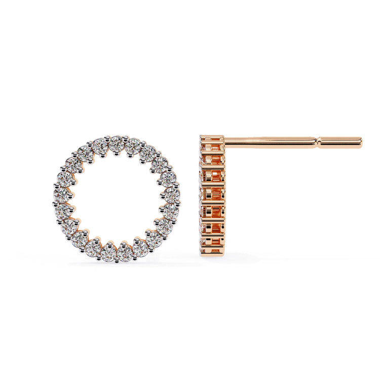Round Cut Lab Diamond Circle Studs Earrings