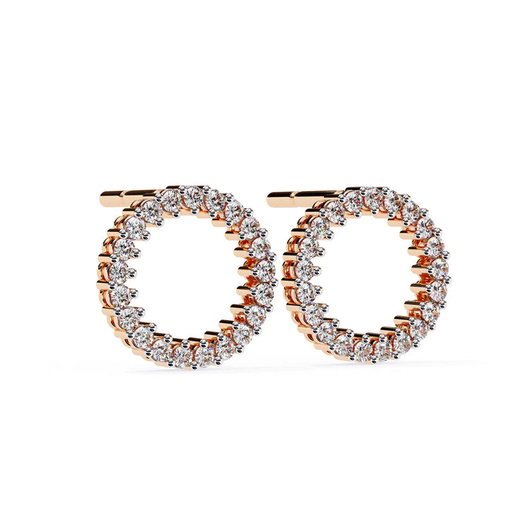Round Cut Lab Diamond Circle Studs Earrings