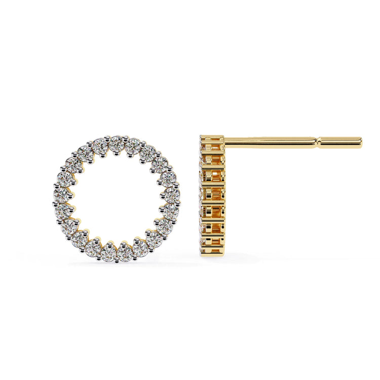 Round Cut Lab Diamond Circle Studs Earrings