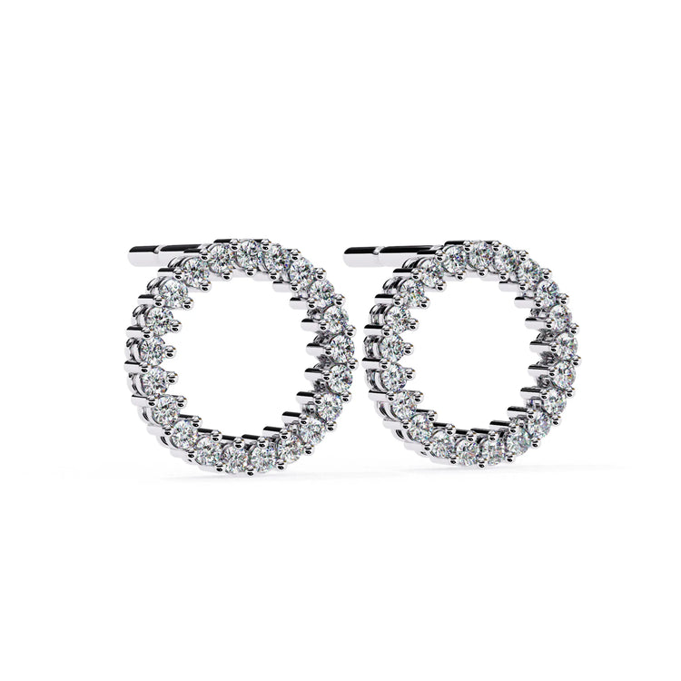 Round Cut Lab Diamond Circle Studs Earrings