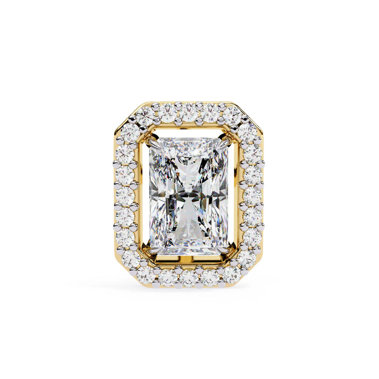 Radiant Cut Cluster Lab Diamond Stud Earring