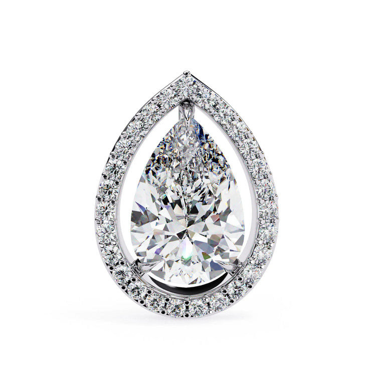 Teardrop Moissanite Halo Studs Earrings