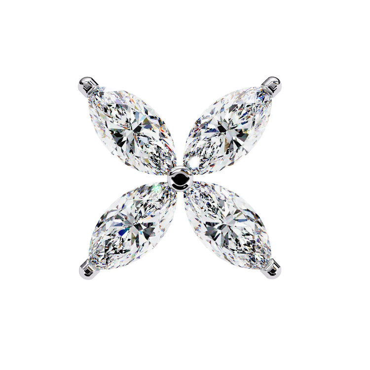 Floral Marquise Cut Lab Diamond Studs Earring