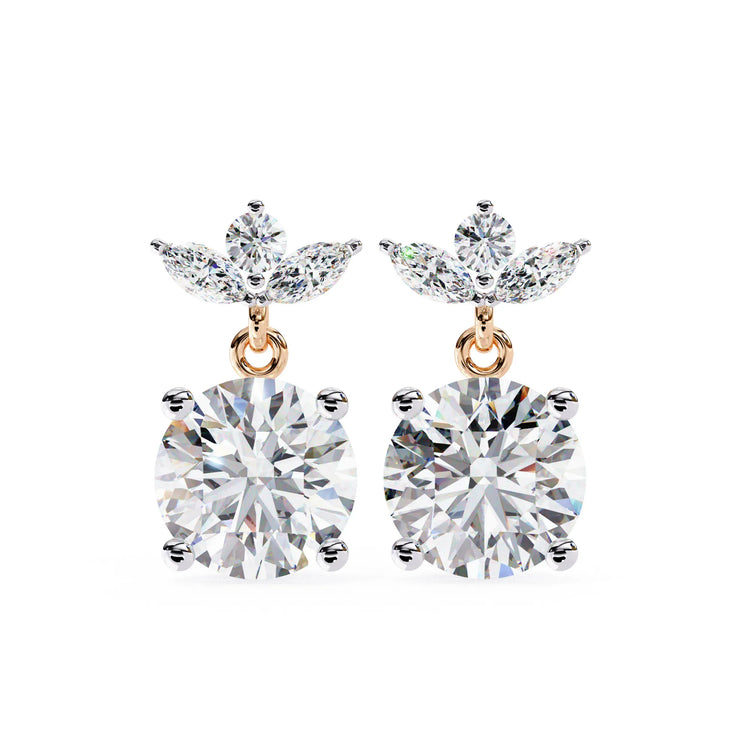 Royal Floral Lab Diamond Drop Earring