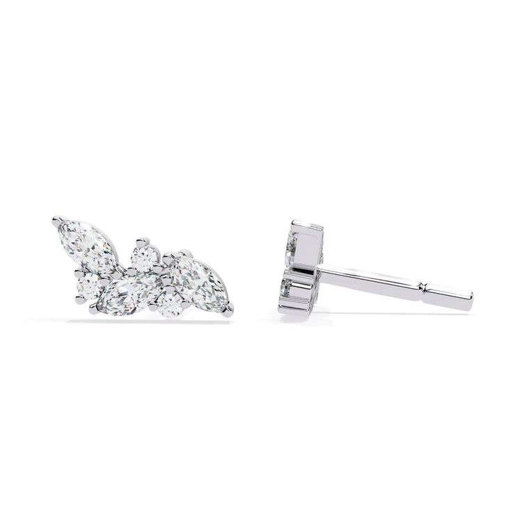 Marquise Cluster Lab Diamond Studs Earring