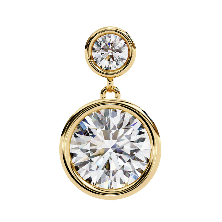 Eternal Brilliance Bezel Drop Moissanite Earring