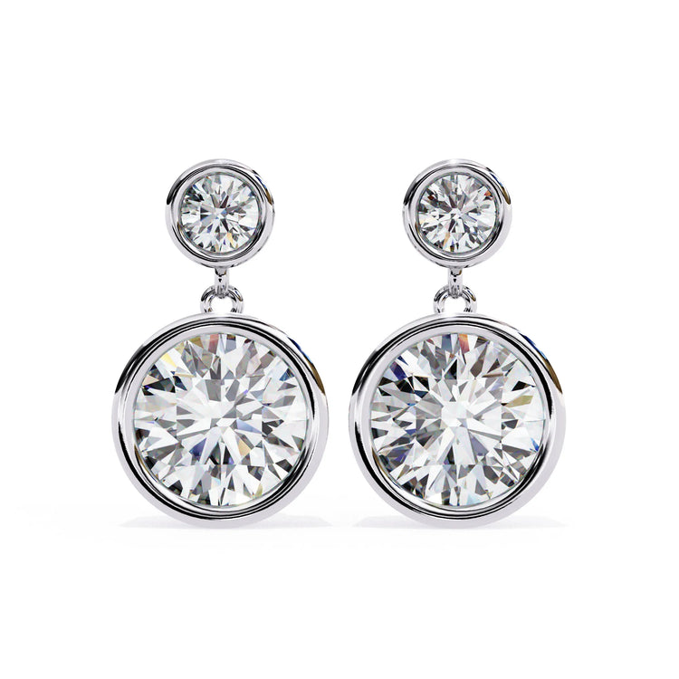 Eternal Brilliance Bezel Drop Moissanite Earring