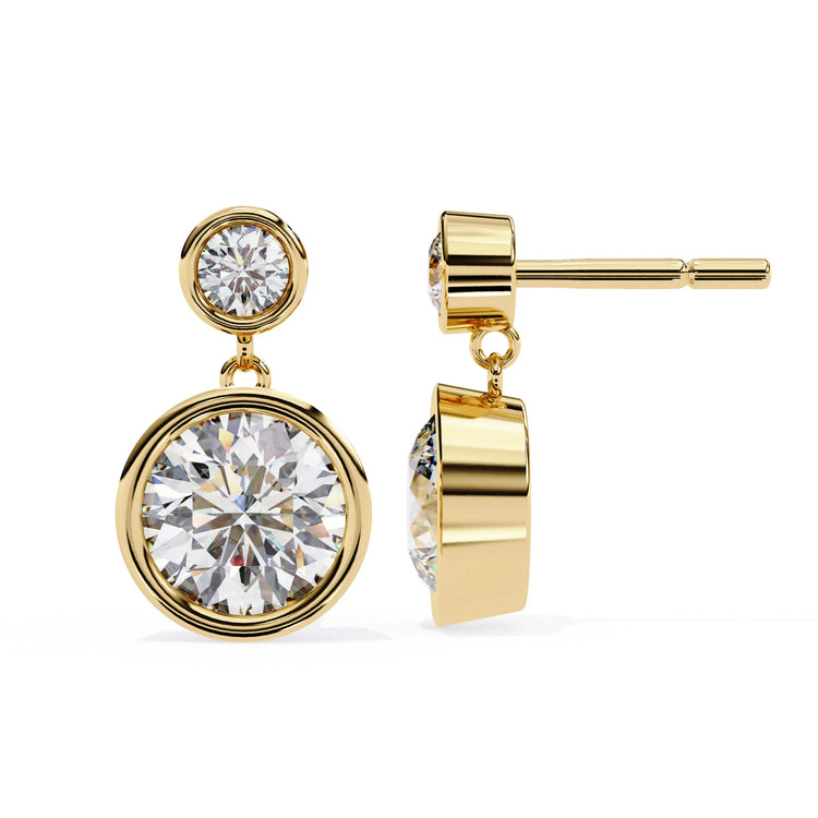 Eternal Brilliance Bezel Drop Moissanite Earring