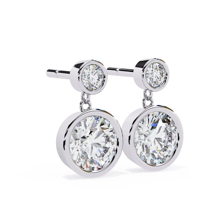 Eternal Brilliance Bezel Drop Moissanite Earring