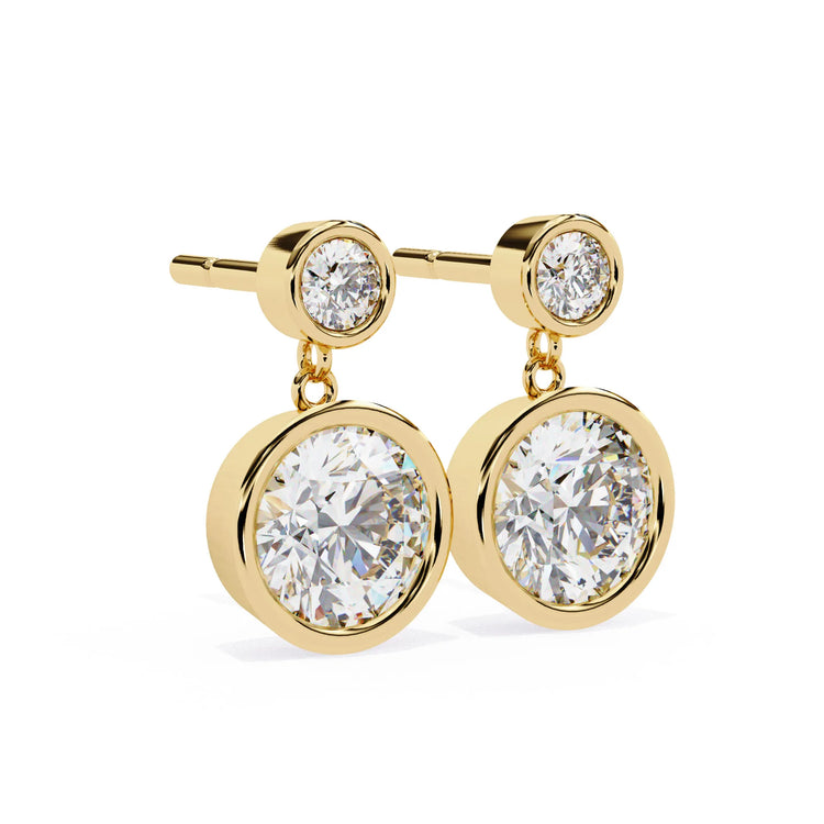 Eternal Brilliance Bezel Drop Moissanite Earring