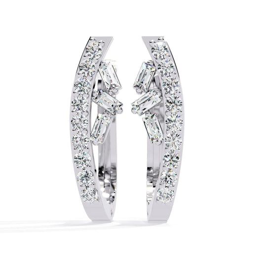 Glistening Curve Lab Diamond Hoop Earring