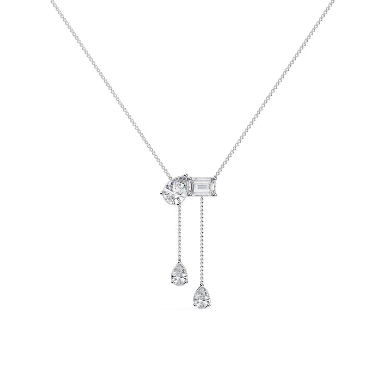 Duo Toi et Moi Moissanite Necklace