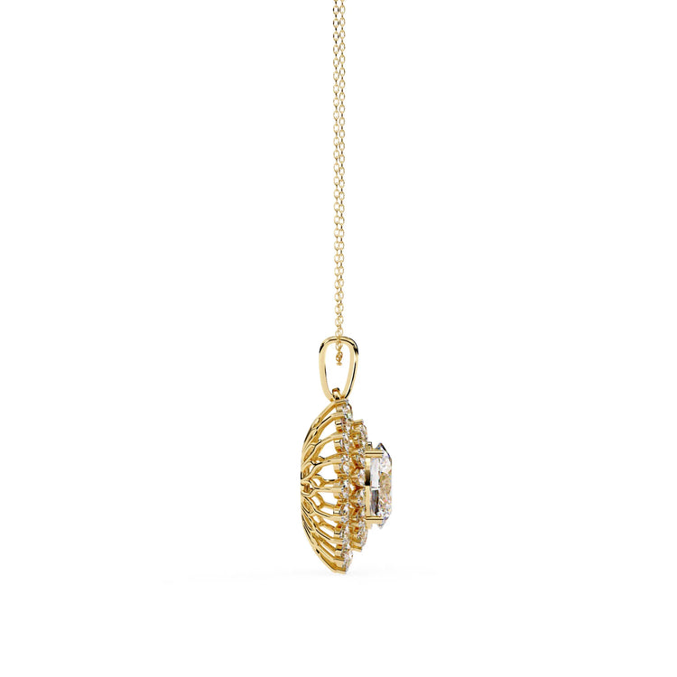 Radiant Moissanite Sunburst Necklace