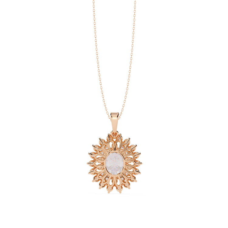 Radiant Moissanite Sunburst Necklace