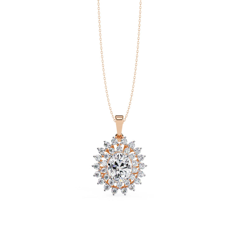 Radiant Lab Diamond Sunburst Necklace