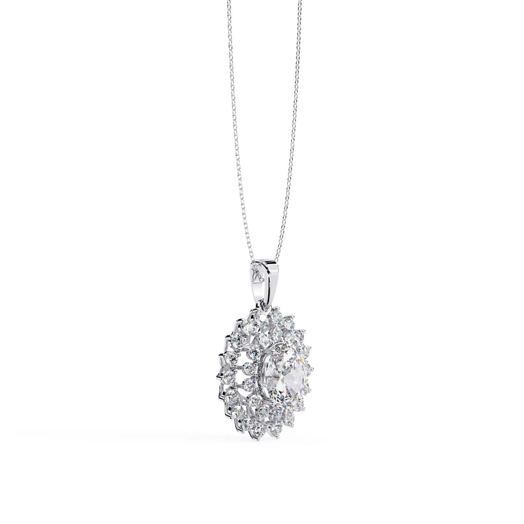 Radiant Moissanite Sunburst Necklace
