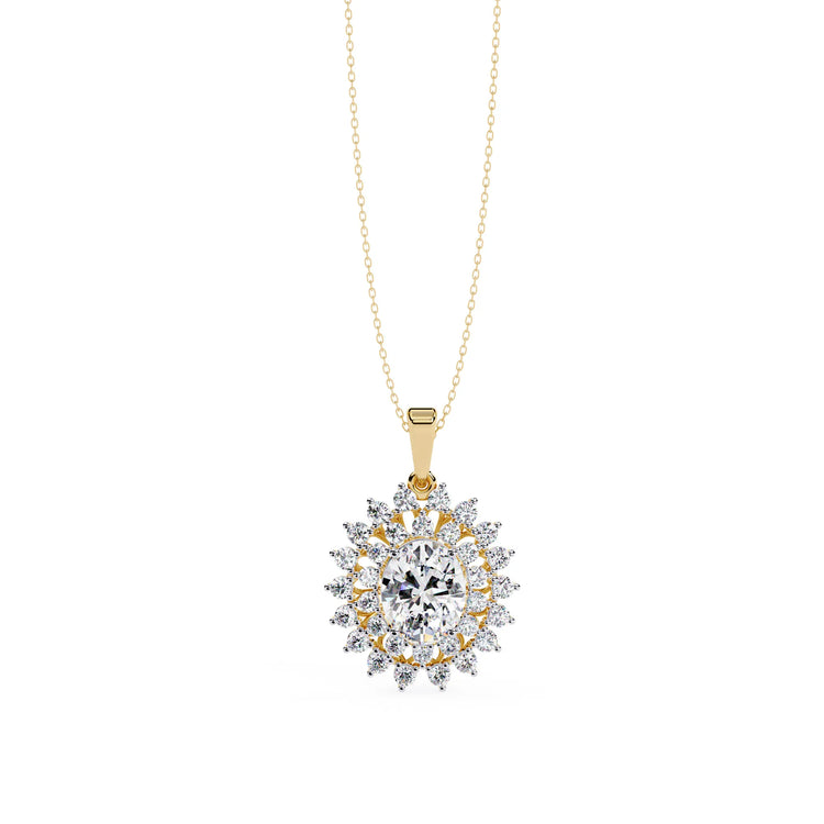 Radiant Lab Diamond Sunburst Necklace