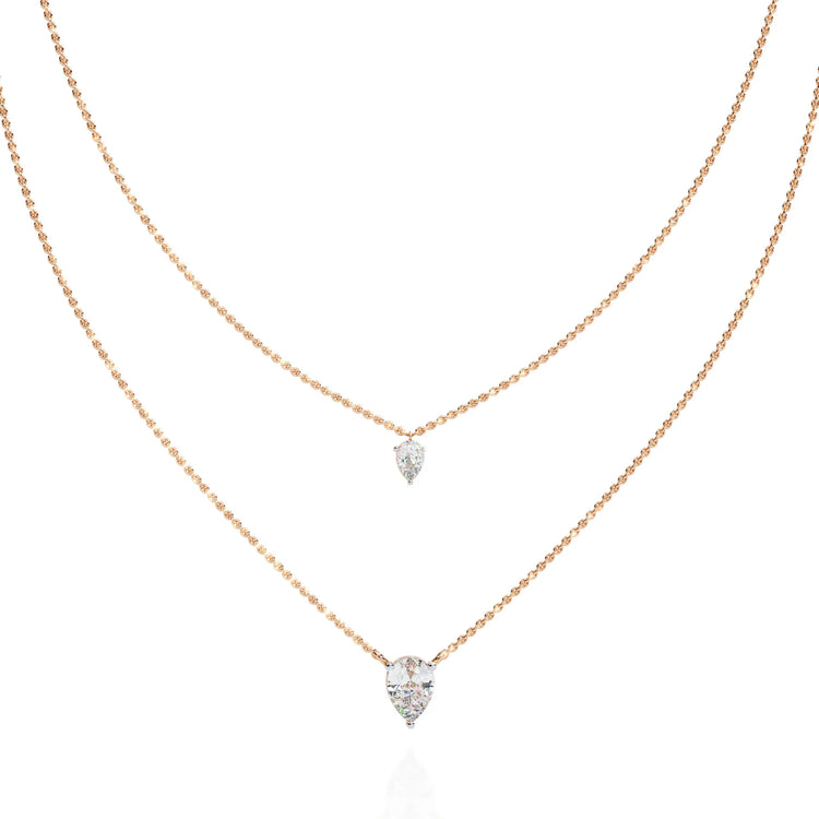 Twin Dewdrops Layered Moissanite Necklace