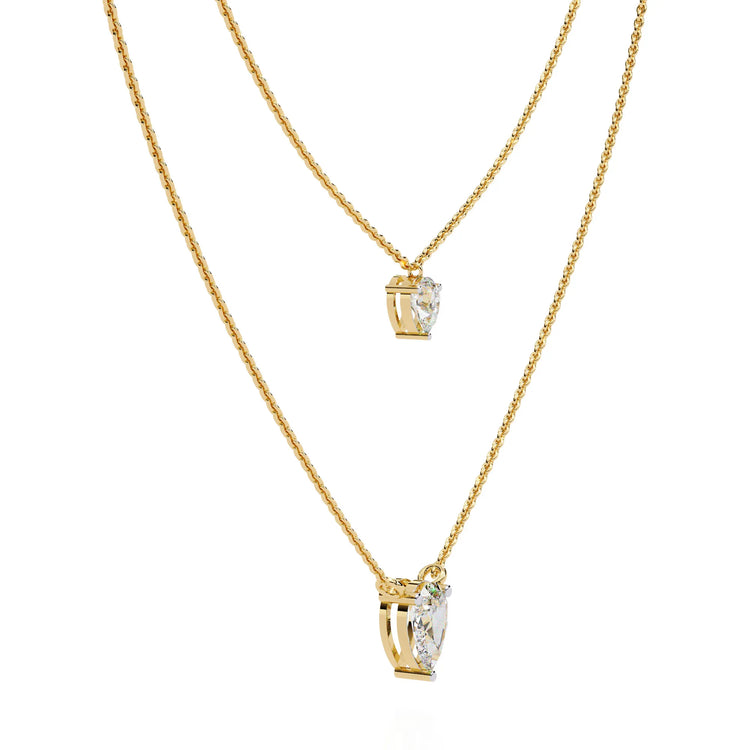 Twin Dewdrops Layered Moissanite Necklace