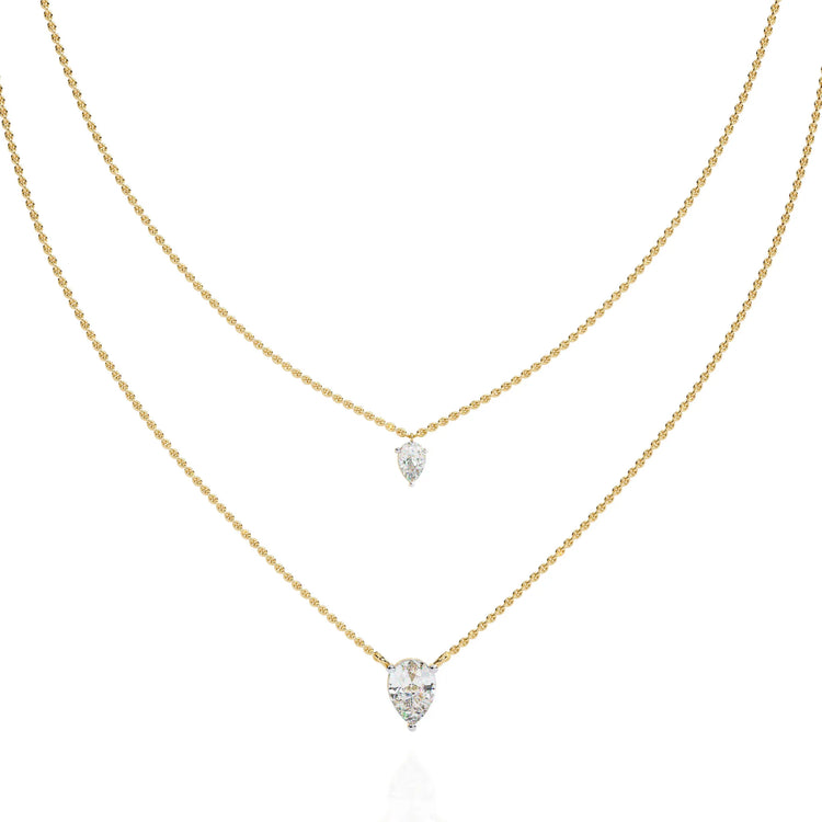 Twin Dewdrops Layered Moissanite Necklace