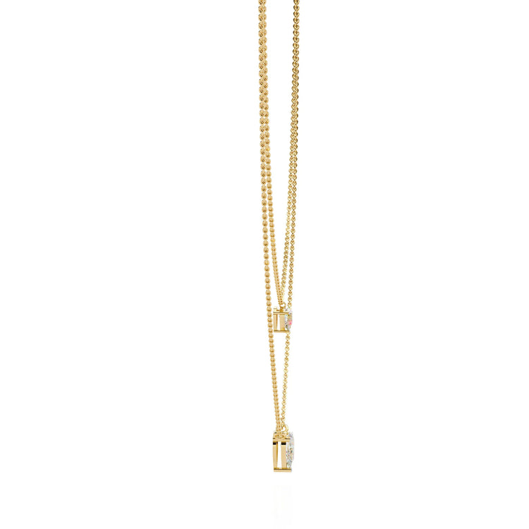 Twin Dewdrops Layered Moissanite Necklace