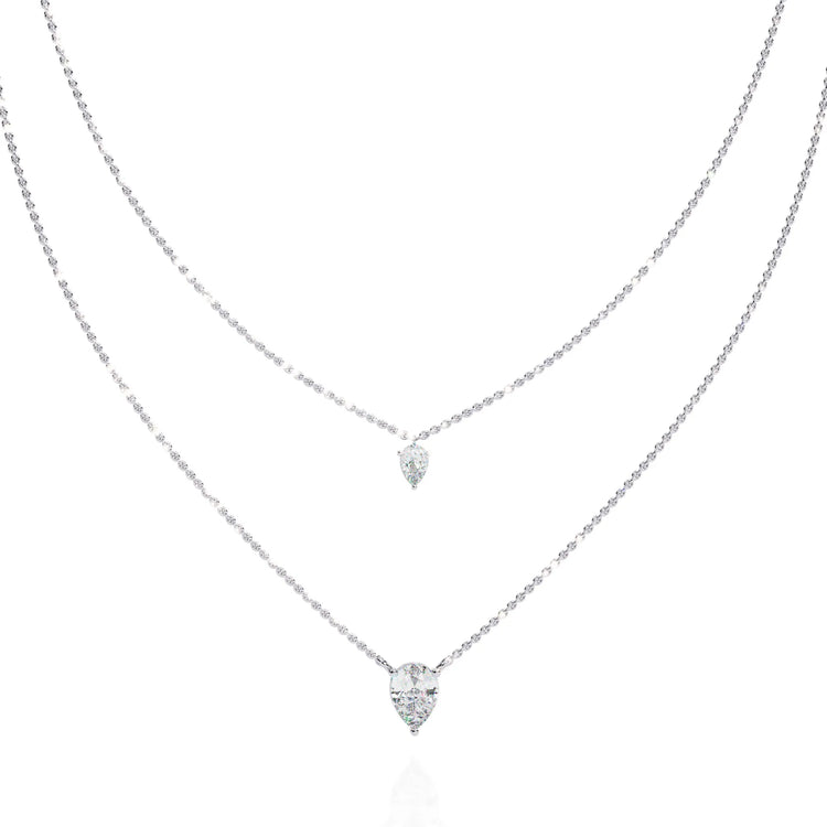 Twin Dewdrops Layered Moissanite Necklace