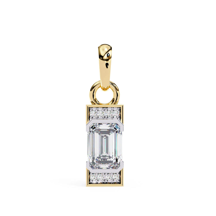 Stunning Emerald Cut Center Sone Moissanite Pendant