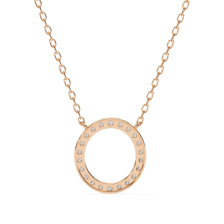 Stunning Round Moissanite Circle Eternity Pendant