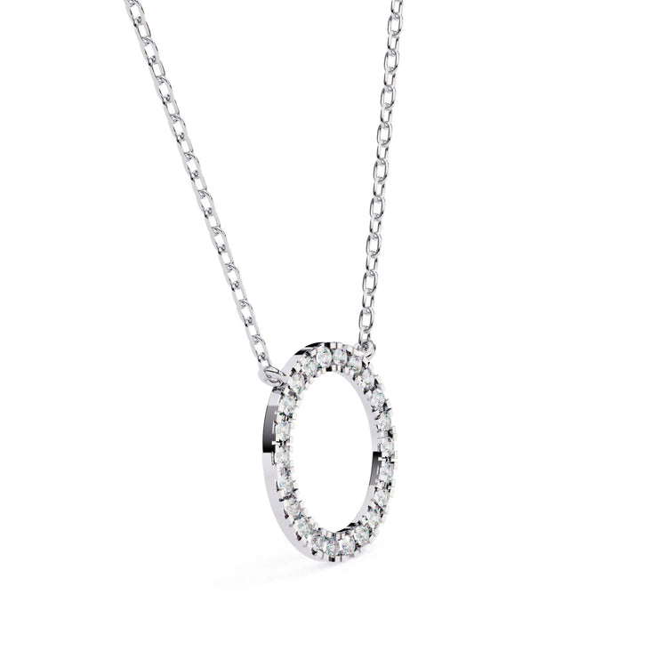 Stunning Round Lab Diamond Circle Eternity Pendant