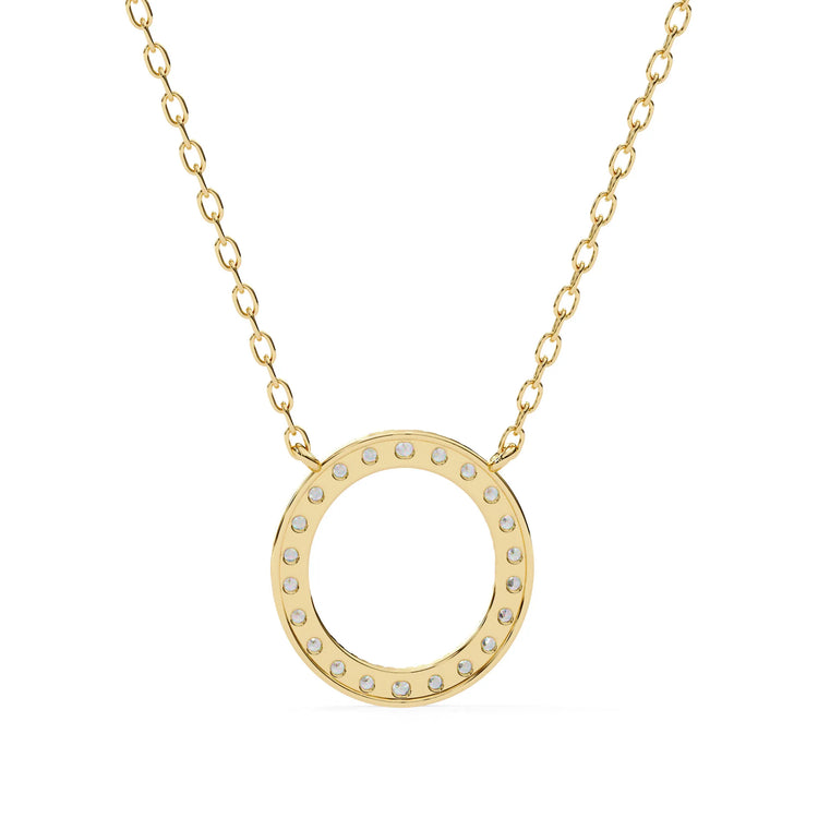 Stunning Round Moissanite Circle Eternity Pendant
