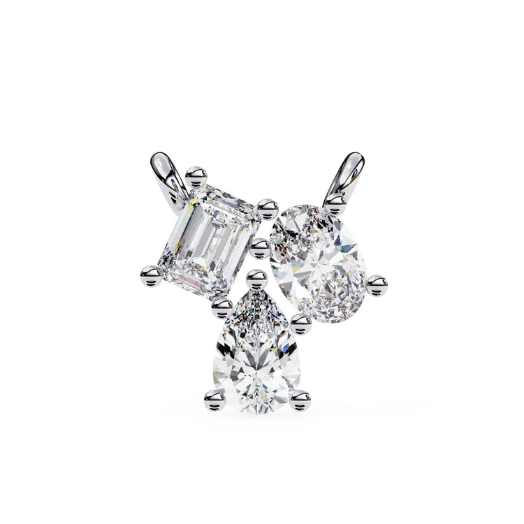 Toi et Moi Tri Moissanite Pendant
