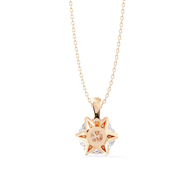 6 Prong Lab Diamond Solitaire Pendant