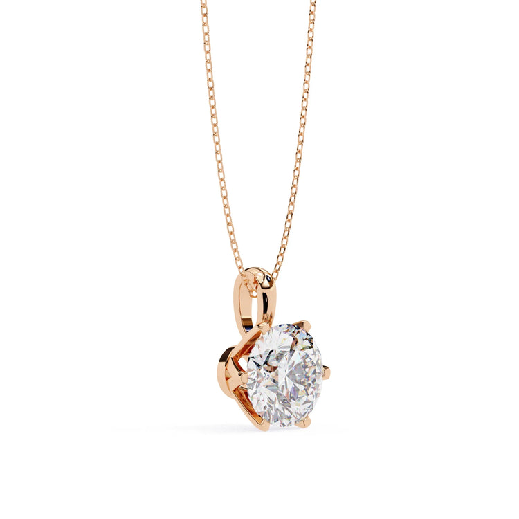 6 Prong Moissanite Solitaire Pendant