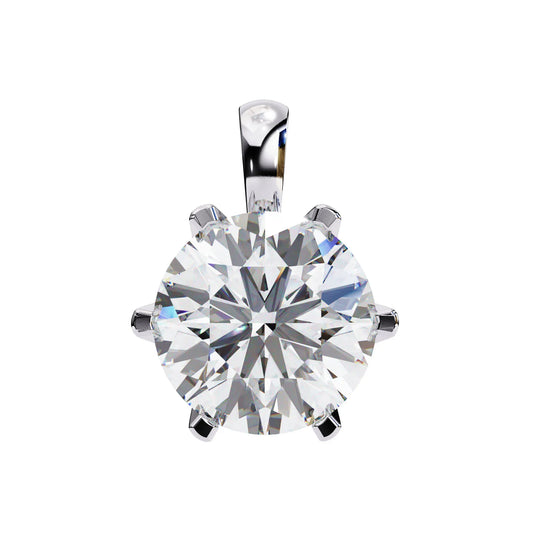 6 Prong Lab Diamond Solitaire Pendant
