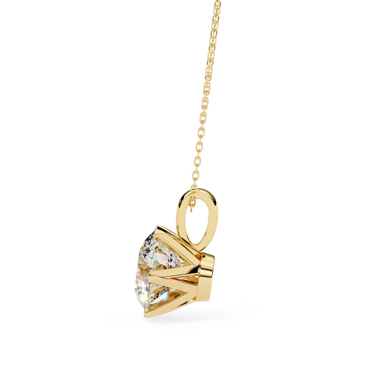 6 Prong Lab Diamond Solitaire Pendant