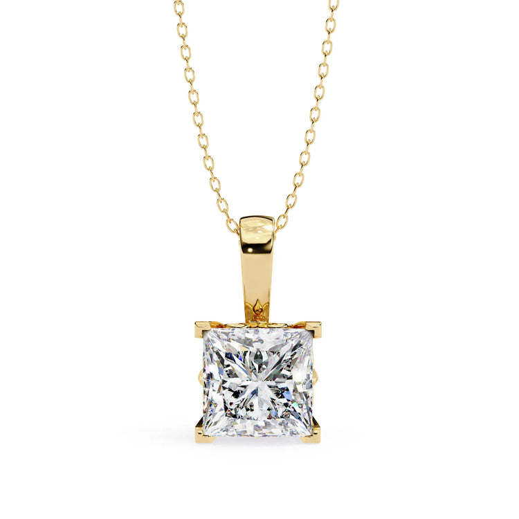 Princess Cut V Prong Lab Diamond Pendant