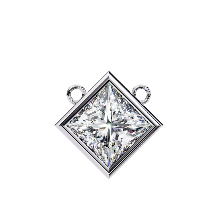 Princess Cut Lab Diamond Bezel Pendant