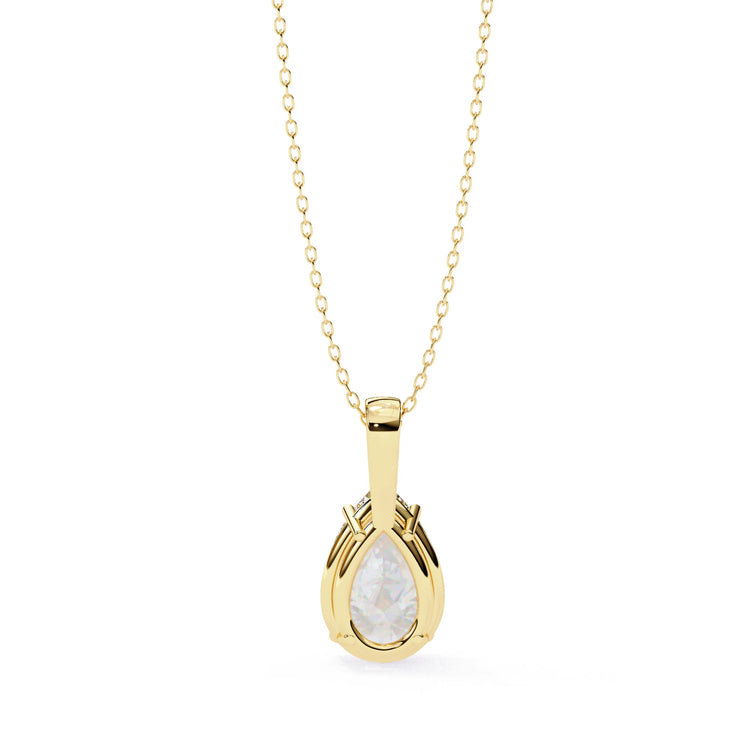 Pear Shape 4 Prong Lab Diamond Pendant