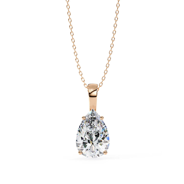 Pear Shape 4 Prong Moissanite Pendant