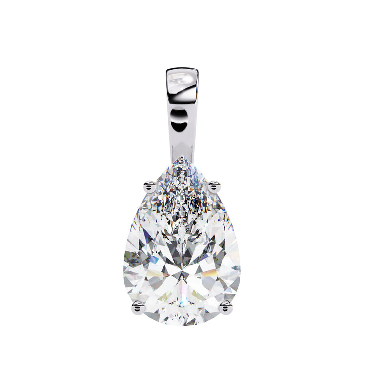 Pear Shape 4 Prong Lab Diamond Pendant