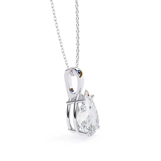Pear Shape 4 Prong Lab Diamond Pendant