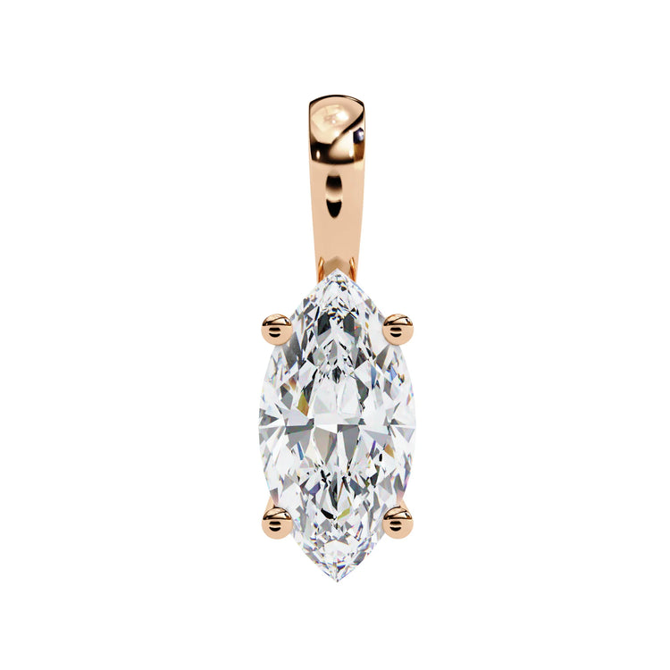 Marquise Lab Diamond 4 Prong Pendant